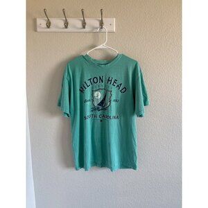 Hilton Head South Carolina Turquoise Sailboat Tee Shirt Medium